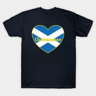 Clackmannan Scotland UK Scotland Flag Heart T-Shirt